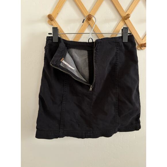 Free People Skirt Women's 8 Modern Femme Denim Black High Rise Pencil Mini - Picture 5 of 6